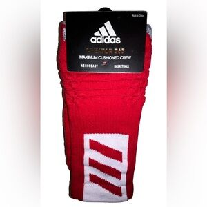 Adidas Creator 365 Basketball Crew Socks 1 Pair Men 12-16 Red w/ White Logo NEW